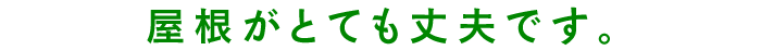 屋根がとても丈夫です。