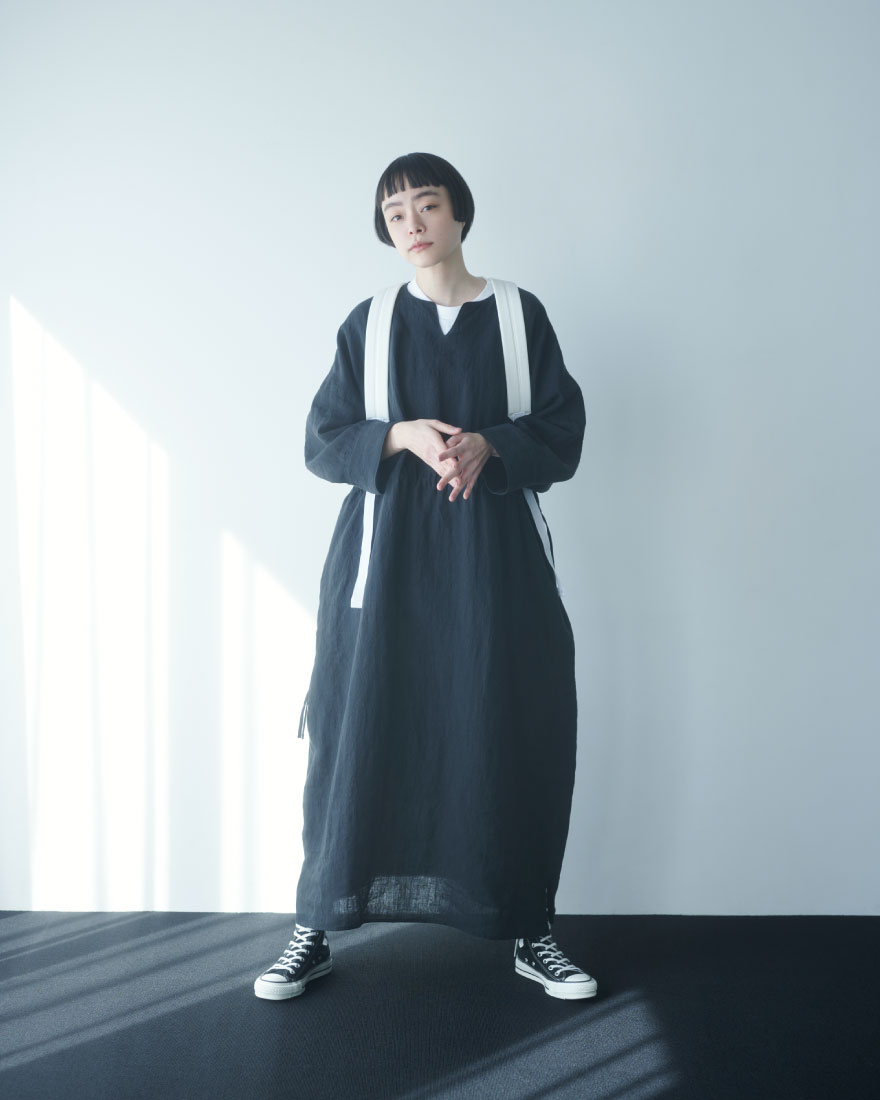 Cacco リネンドレス　Tサイズ 未使用】Cacco リネンドレスTサイズ