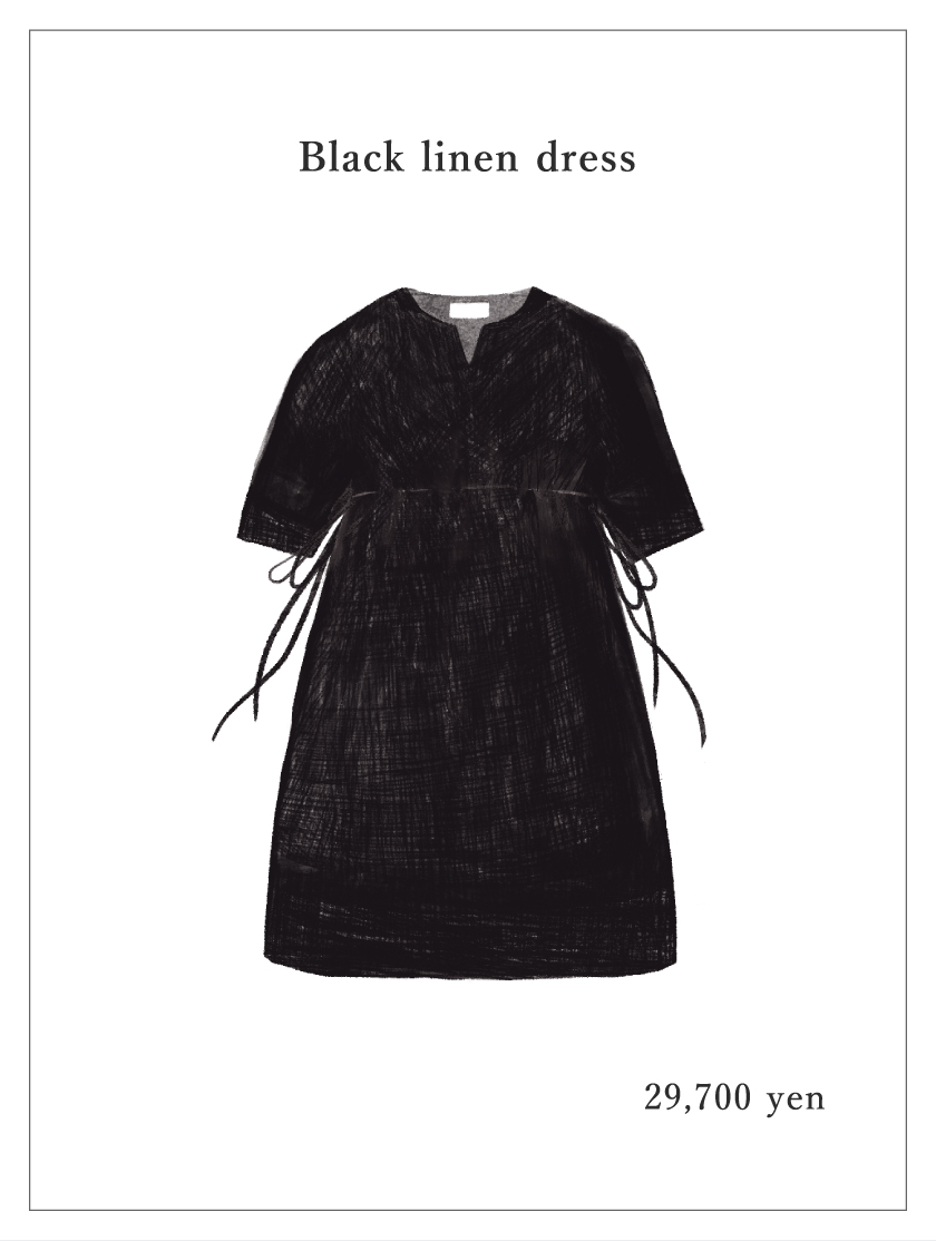 Black linen dress 29,700 yen