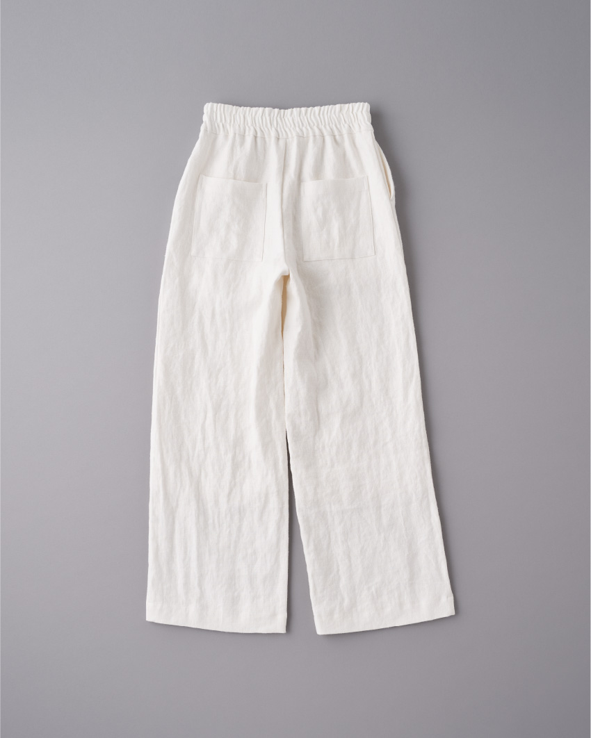 白い麻のワイドパンツ Cacuma21ss 渡邉良重さんの服