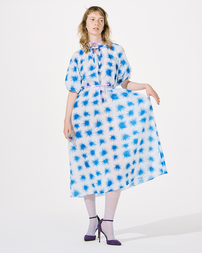 ラグランワンピース 夏の花 Cacuma22ss 渡邉良重さんの服 ワンピースコレクション
