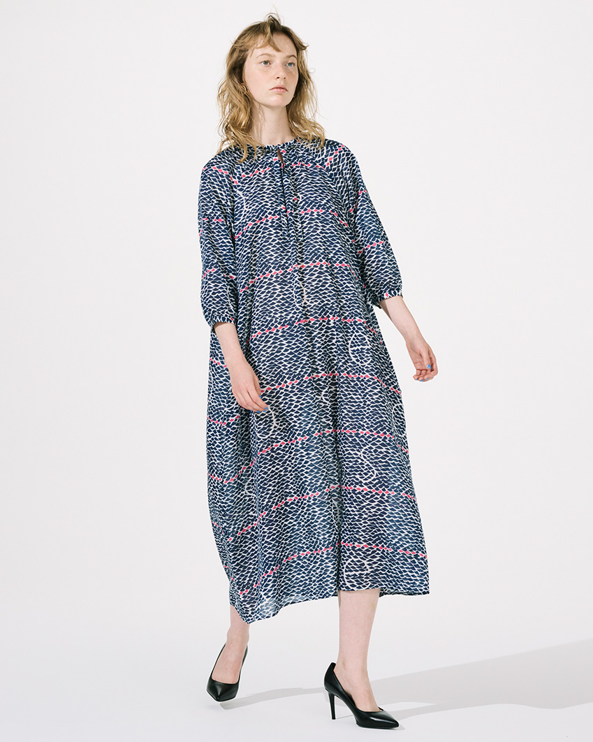 ラグランワンピース 波 Cacuma22ss 渡邉良重さんの服 ワンピースコレクション