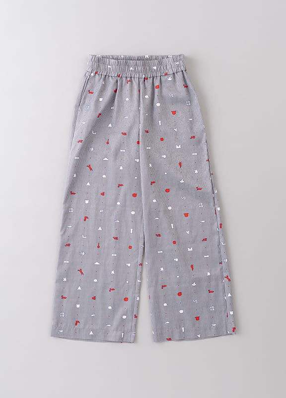 CACUMA（カクマ） ほぼ日 ロープ柄のシャーリングワンピース ロング グレー CACUMA（カクマ） ほぼ日 ロープ柄のシャーリングワンピース