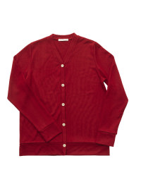 Vネックカーディガン（ワインレッド）