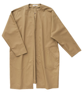 ひとつボタンの丸ポケットコート（カーキ）