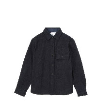 A.のウールシャツジャケット（紺）