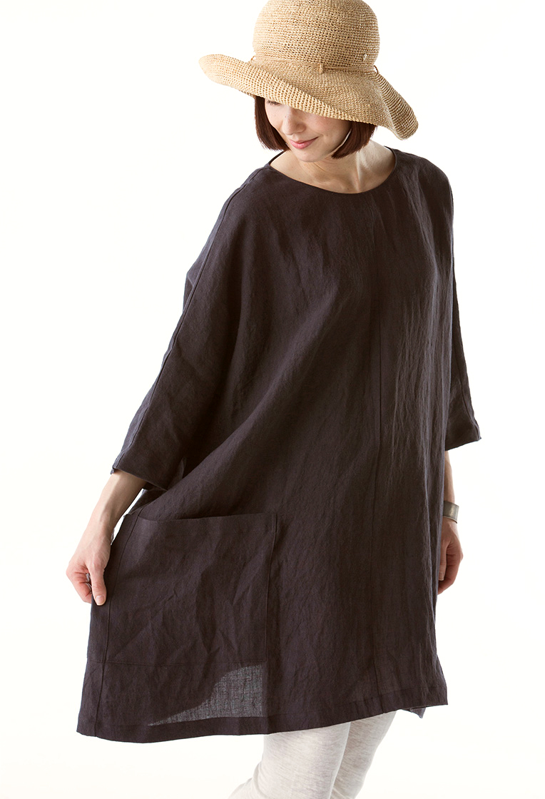 hobonichi＋a ボックスプリーツのワンピース hobonichi + a. 2017 SS