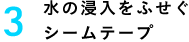 3 水の浸入をふせぐシームテープ