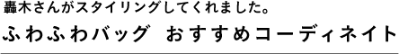 轟木さんがスタイリングしてくれました。ふわふわバッグ おすすめコーディネイト