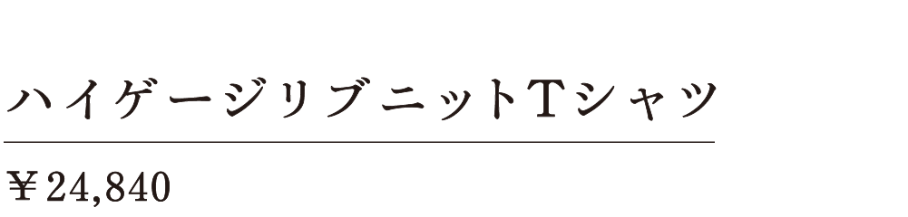 ハイゲージリブニットＴシャツ ￥24,840