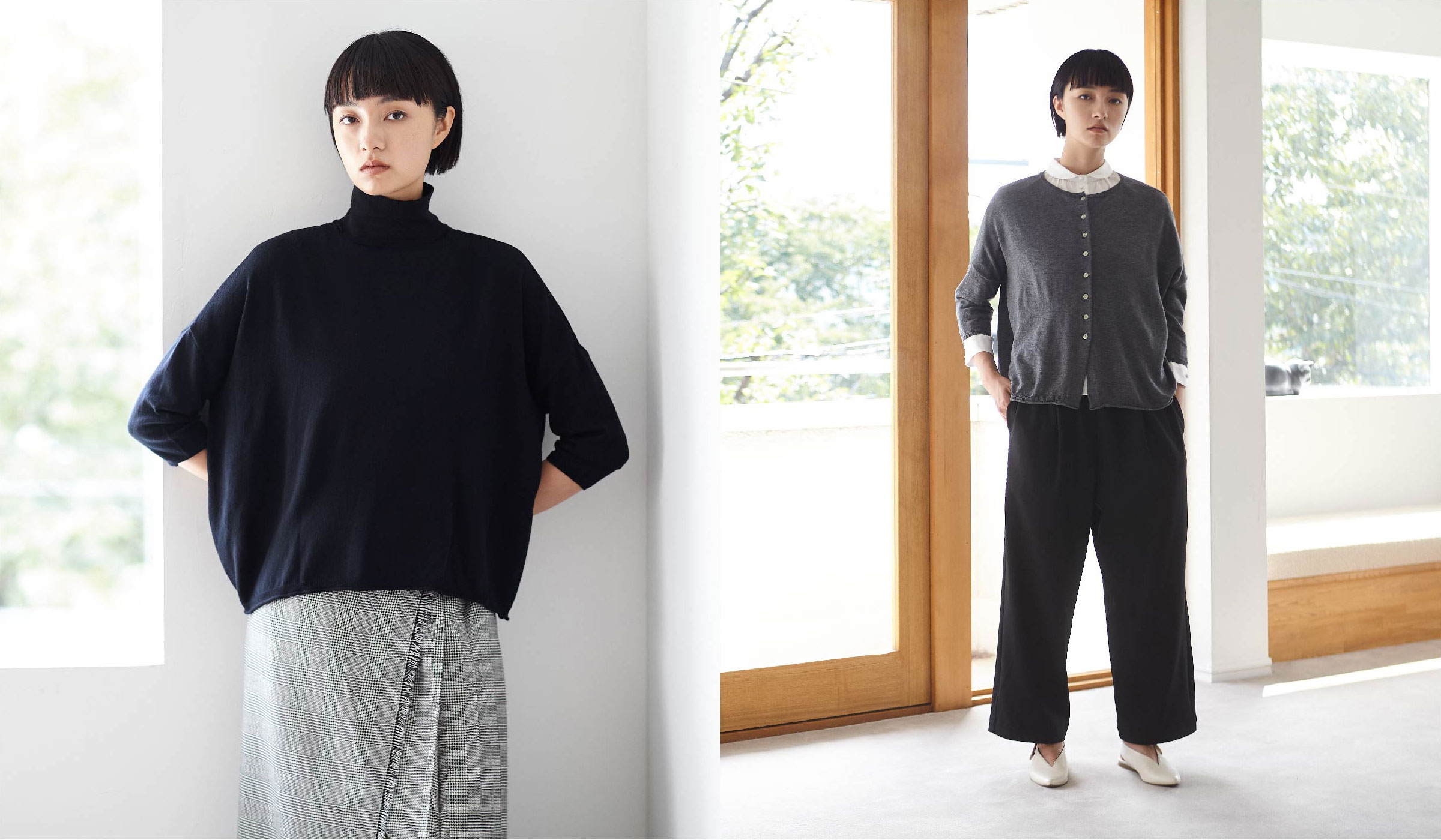 STAMP AND DIARYの2-way カーディガン。