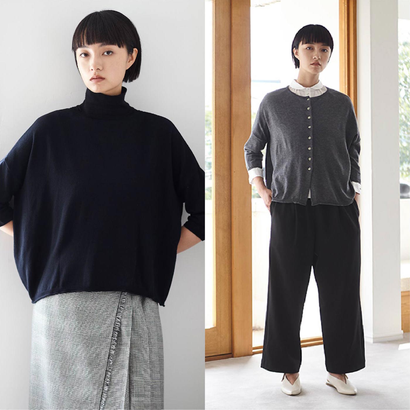 STAMP AND DIARYの2-way カーディガン。