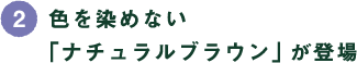 (2)色を染めない「ナチュラルブラウン」が登場 (2)色を染めない「ナチュラルブラウン」が登場