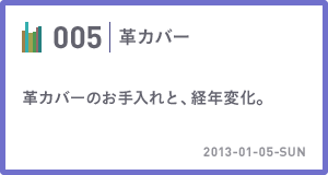 005 革カバーのお手入れと、経年変化。