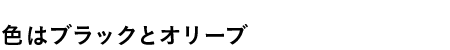 色はブラックとオリーブ