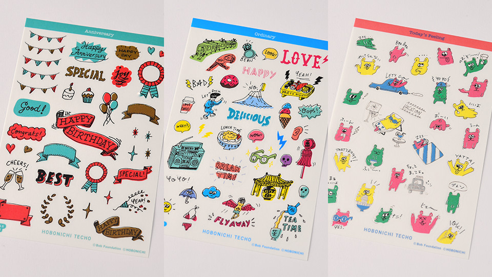 Hobonichi: Hobonichi Stickers - Accessories Lineup - Hobonichi Techo 2018