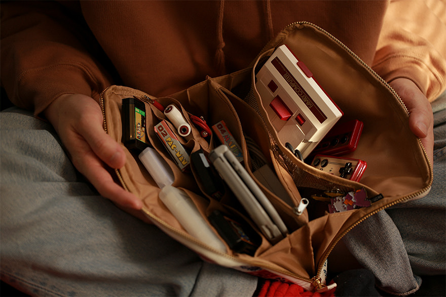 おおきいひきだしポーチ / スーツファブリックジェントルチェック