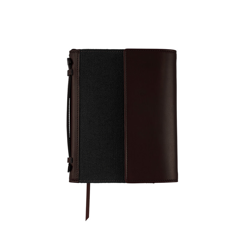 ほぼ日手帳カバー calf & linen(wine & black) 単品-