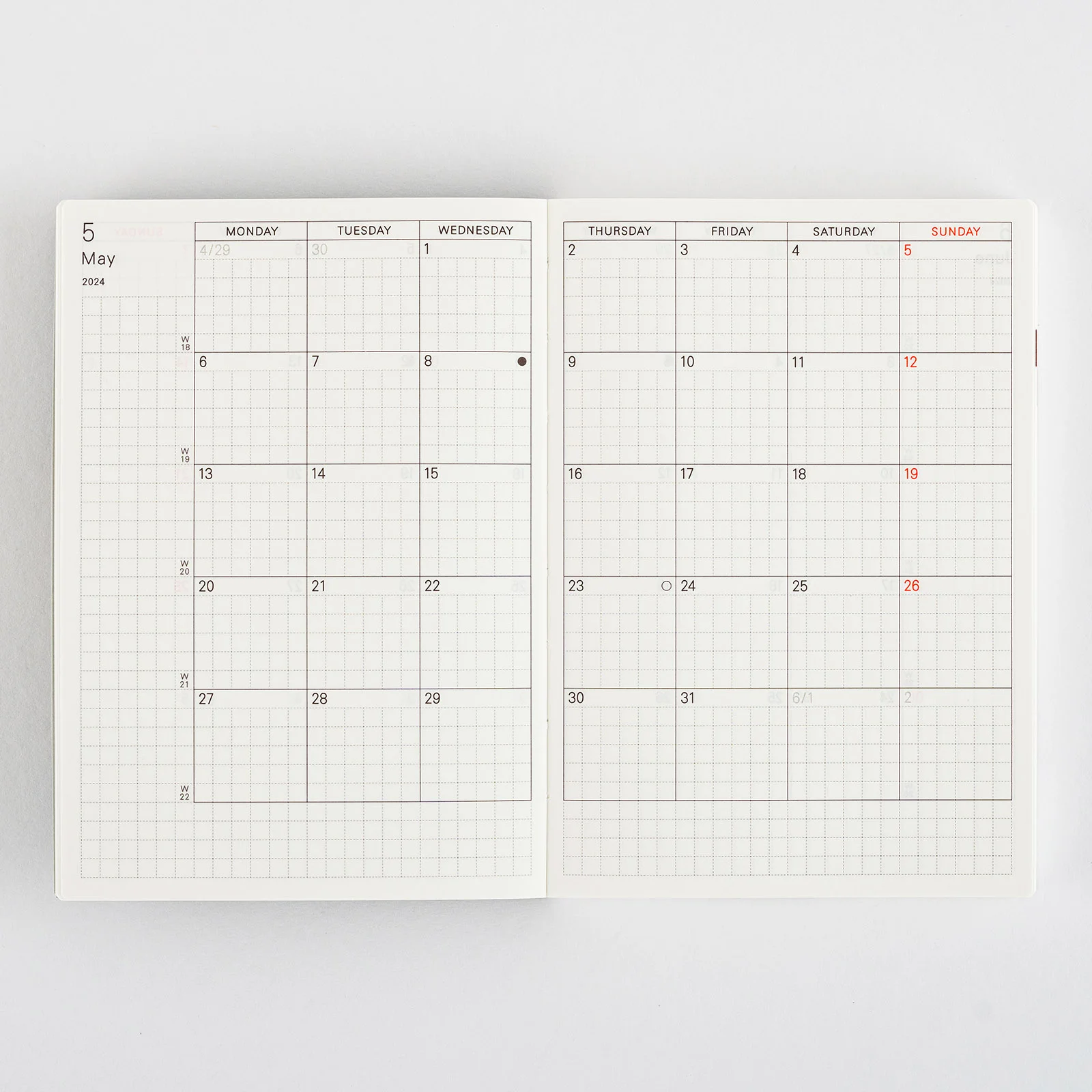 Hobonichi Techo Planner Book (January Start) A6 Size / Daily / Jan