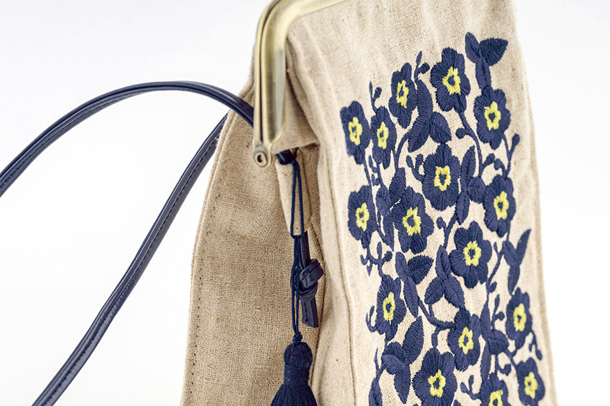 Hobonichi: Drawer Pouch - Kiss Lock Dangle (Ukrainian Flowers