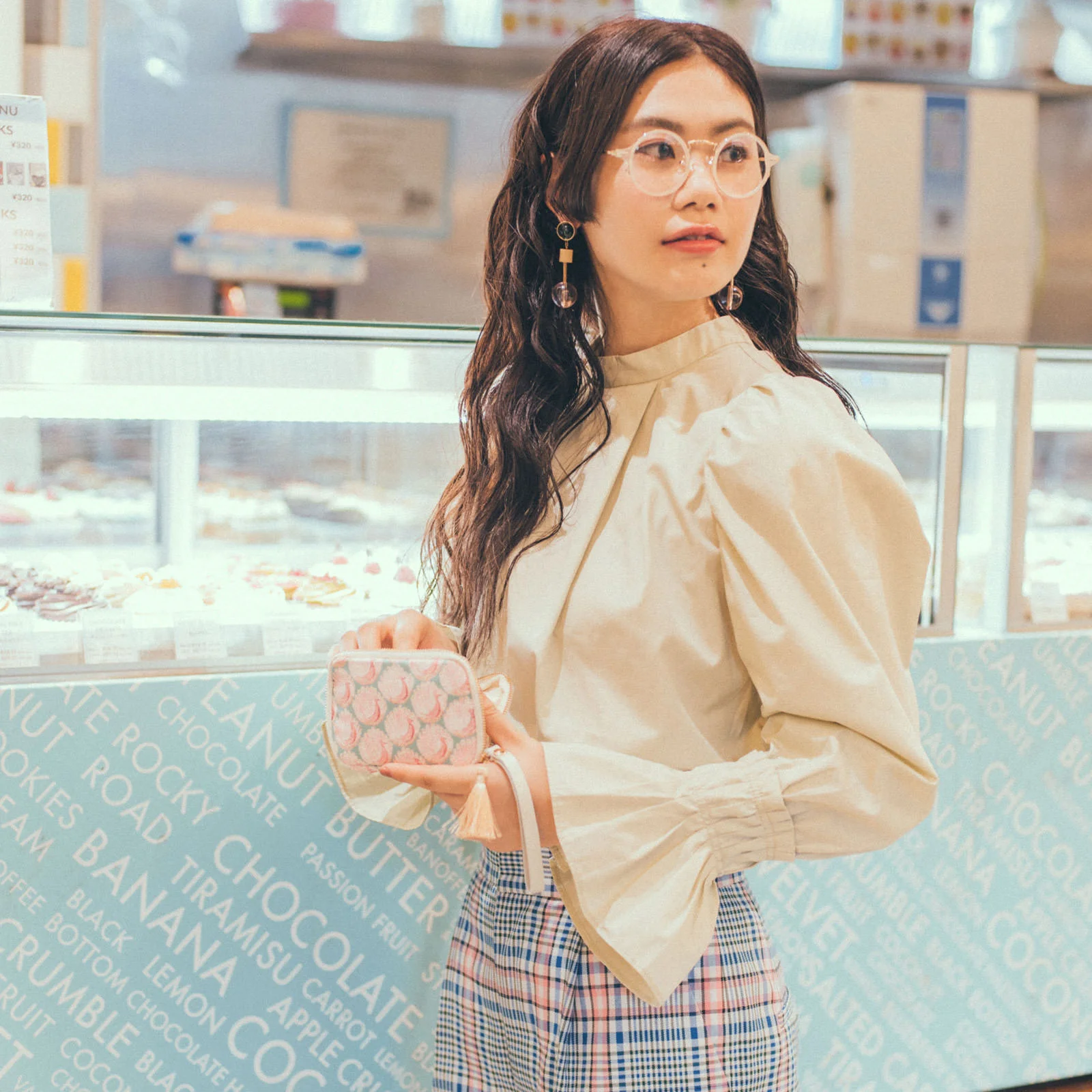 リバティ ラミネート ポケット付移動ポケット ミシェル・ふわピーチ リバティ ラミネート ポケット付移動ポケット ミシェル・ふわピーチ