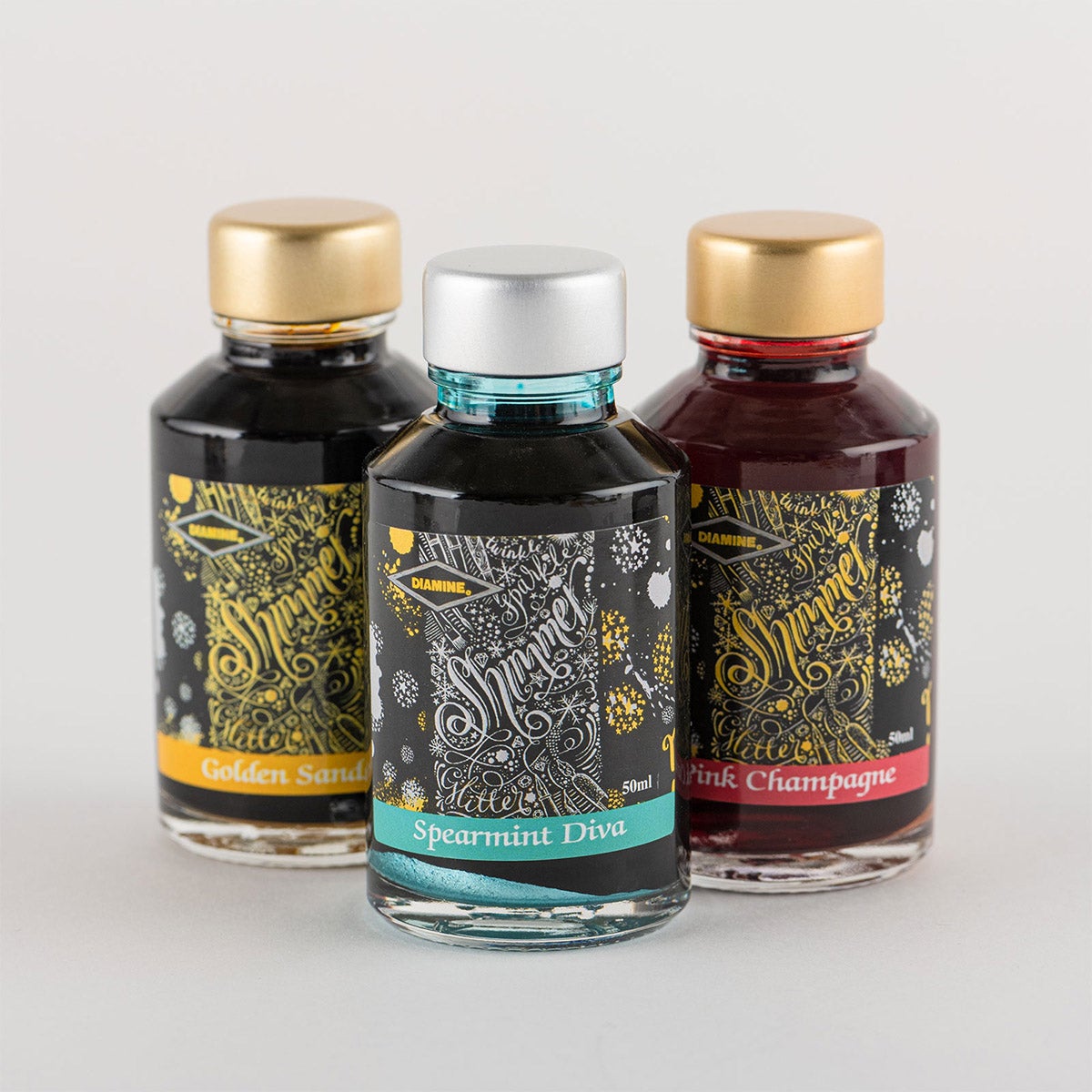 ONLINE Golden Yellow Fountain Pen Ink With Gold Shimmer - 15ml Glass Bottle For Calligraphy - View #8