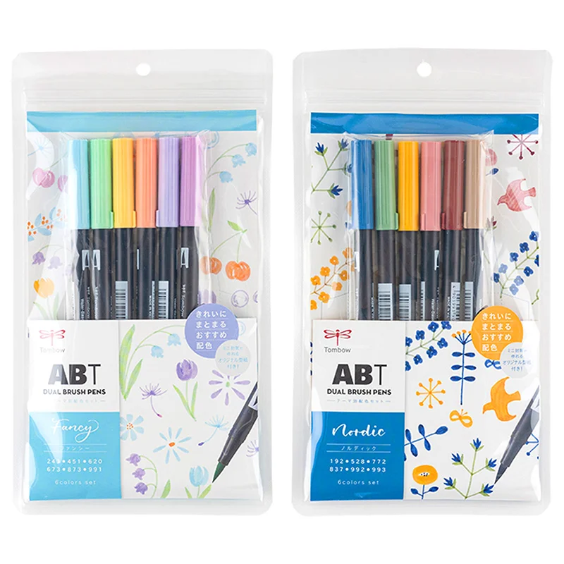 Tombow Pencil / Dual Brush Pen - 6 Pen Set - Accessories Lineup