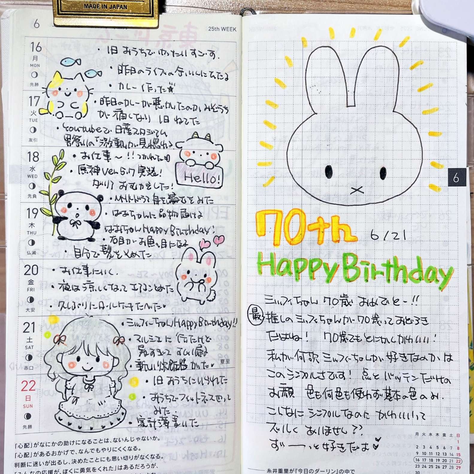 weeksに文章+イラストの秀逸なフォーマット - みんなの使い方 - ほぼ日手帳の使い方