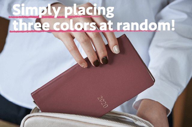 Simply placing three colors at random!