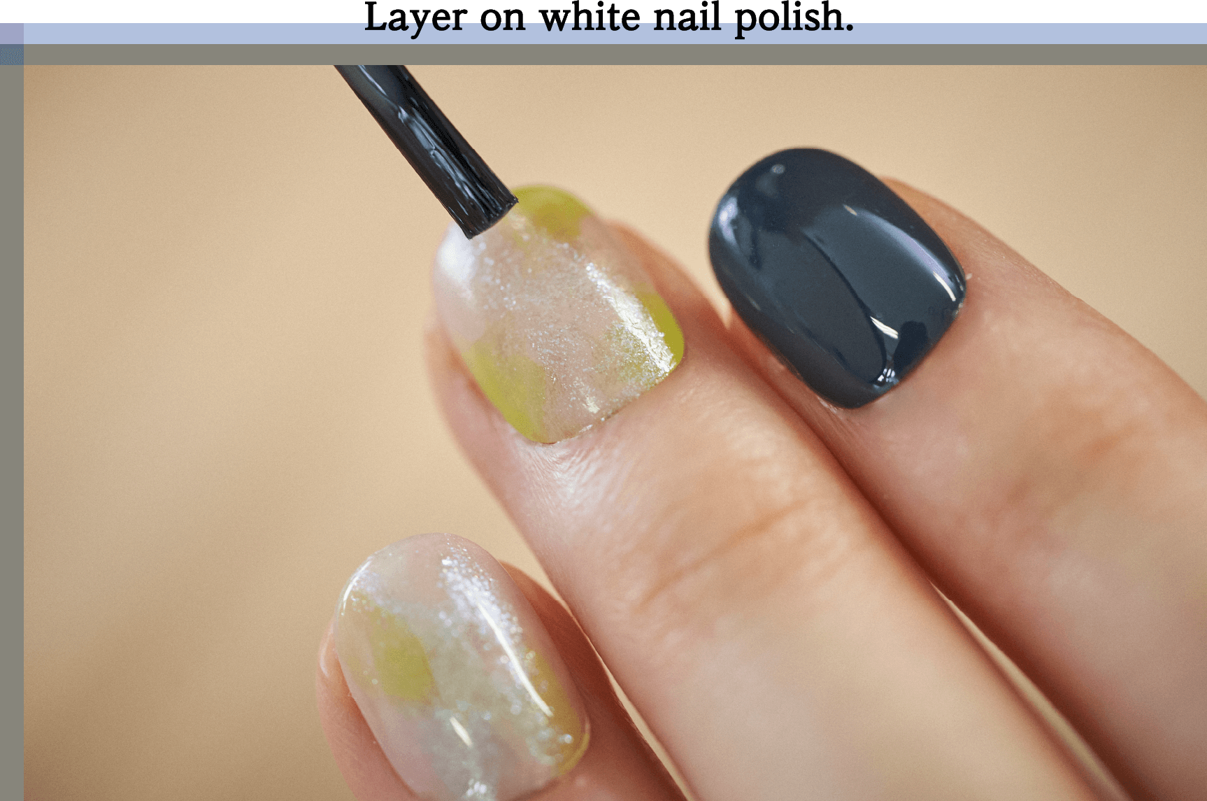 Layer on white nail polish.