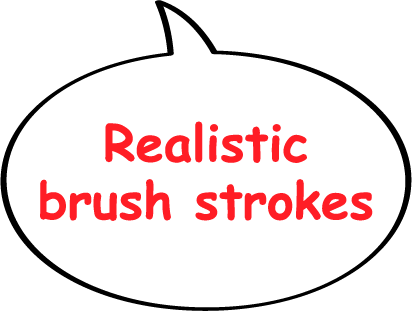 Realistic brush strokes