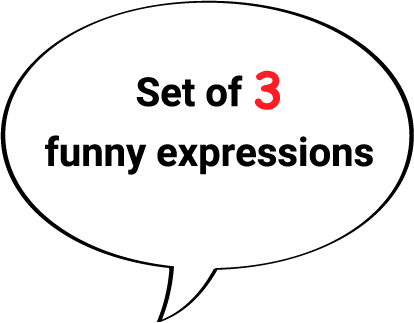Set of 3 funny expressions