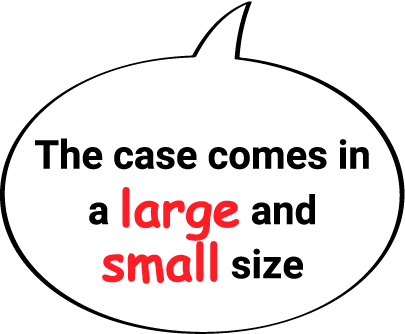 The case comes in a large and small size