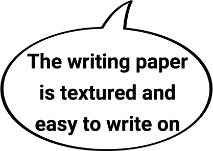 The writing paper is textured and easy to write on