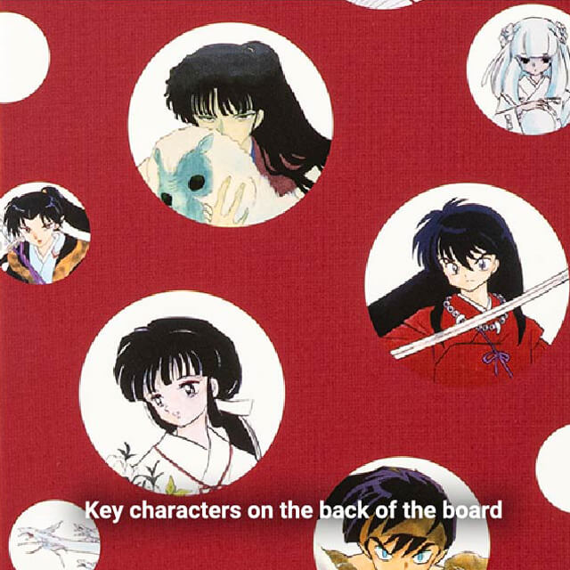 Key characters on the back of the board
