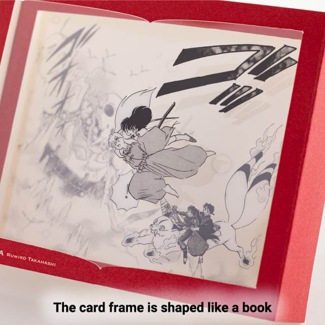The card frame is shaped like a book