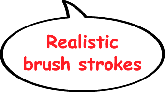 Realistic brush strokes