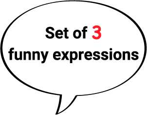 Set of 3 funny expressions