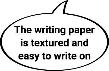 The writing paper is textured and easy to write on