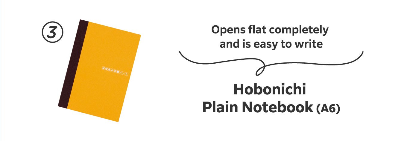 Opens flat completely and is easy to write
                          3. Hobonichi Plain Notebook (A6)