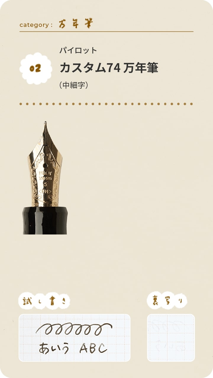 パイロット　カスタム74 万年筆（中細字）