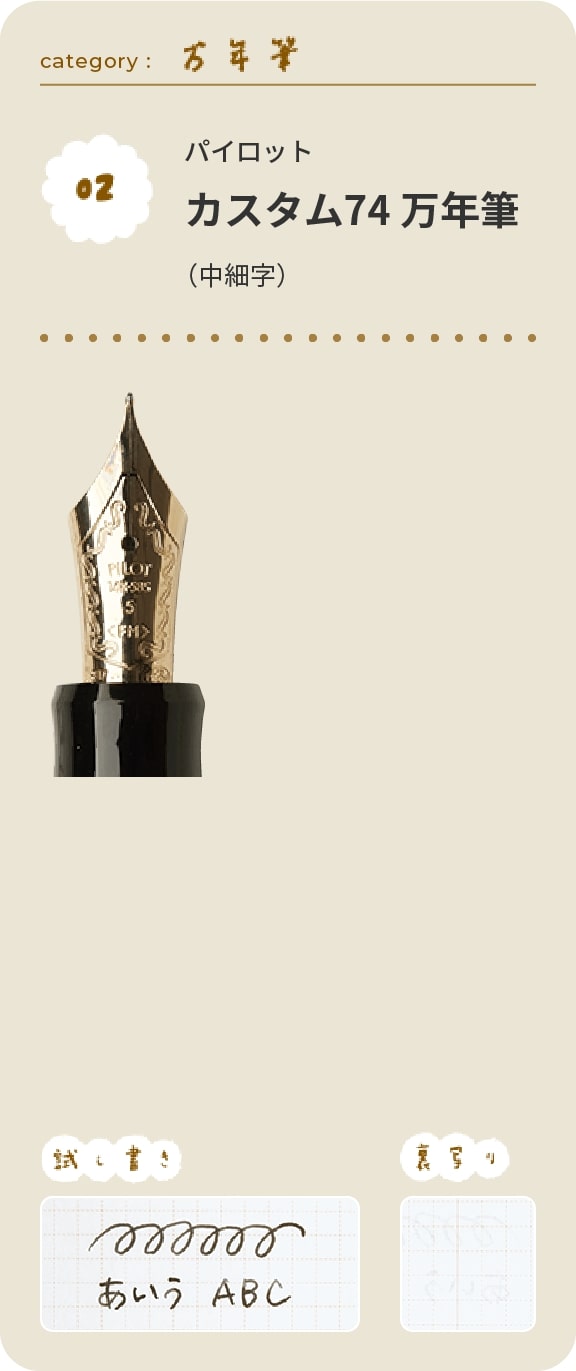 パイロット　カスタム74 万年筆（中細字）