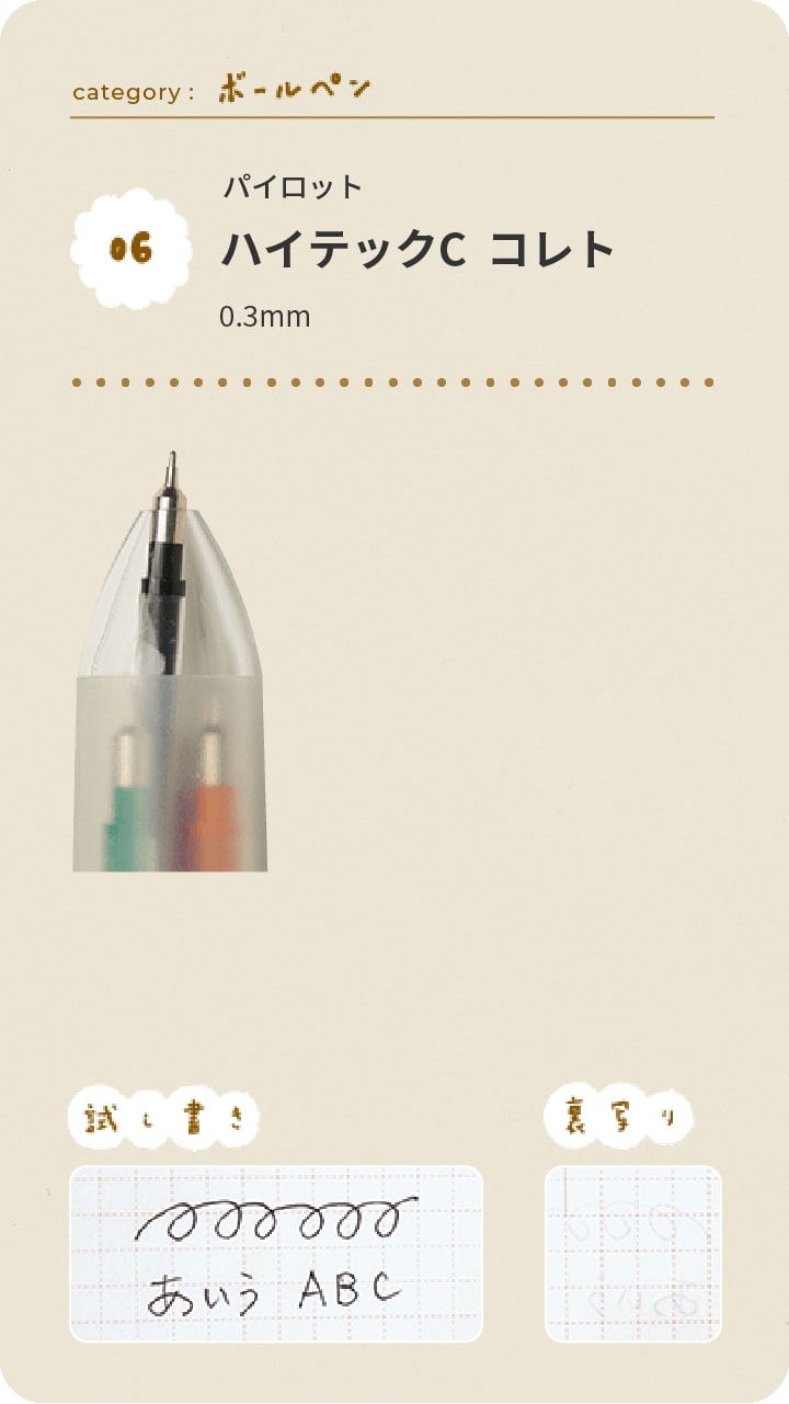 ぺんてる　ハイテックC  コレト0.3mm