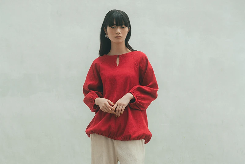 ONI YORYU ブルームギャザーブラウス