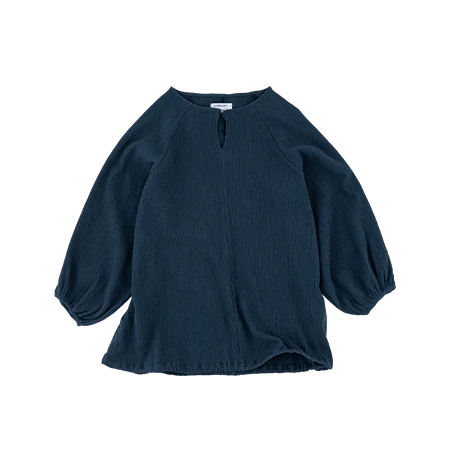 ONI YORYU ブルームギャザーブラウス Gem blue