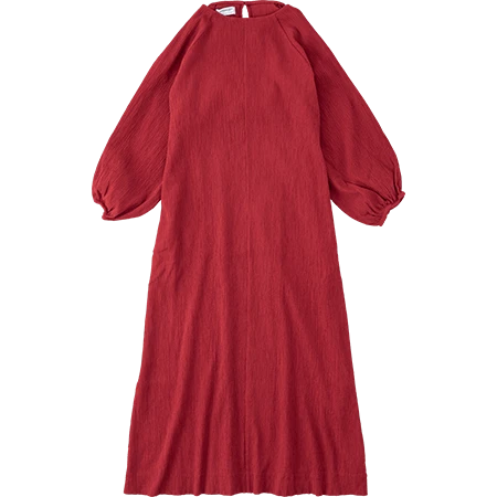 ONI YORYU ラグランパフドレス リボン付き Flame