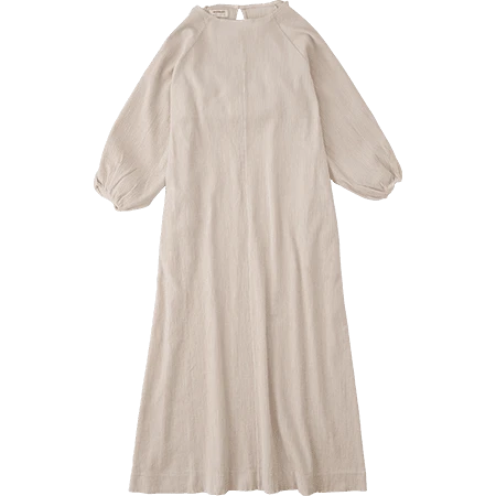 ONI YORYU ラグランパフドレス リボン付き Frost