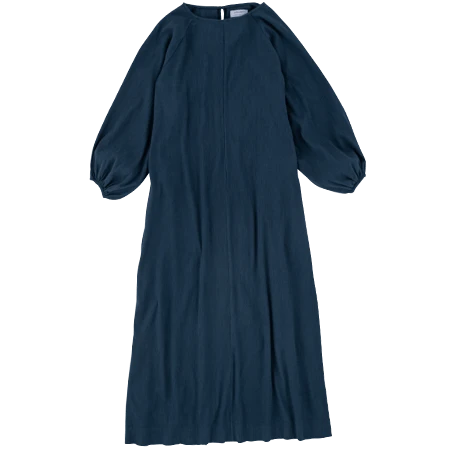 ONI YORYU ラグランパフドレス リボン付き Gem blue