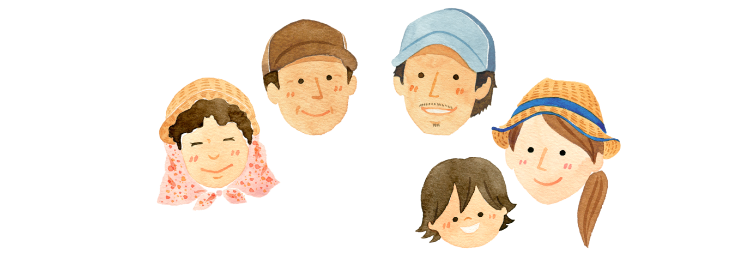 
		トマトを育てている中野さんご一家
		（お父さん、お母さん、長男の勝さんご夫婦）
		