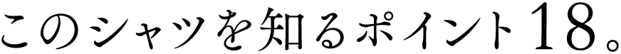 このシャツを知るポイント１８。